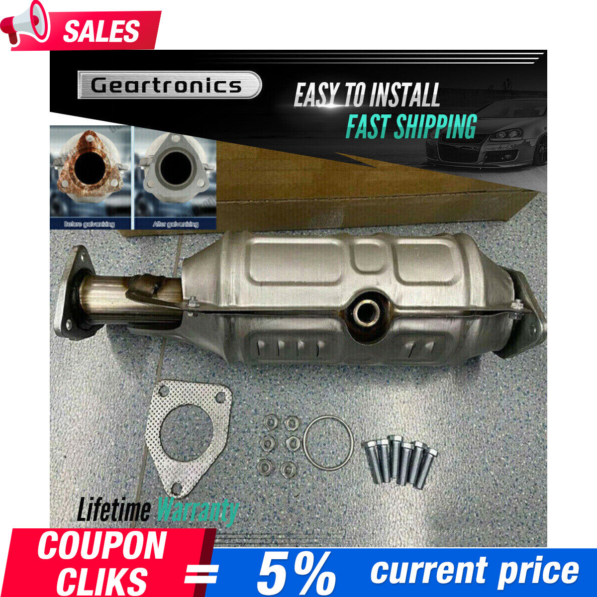 Catalytic Converter with Gaskets for Honda Accord 2003-2007 2.4L Direct Fit