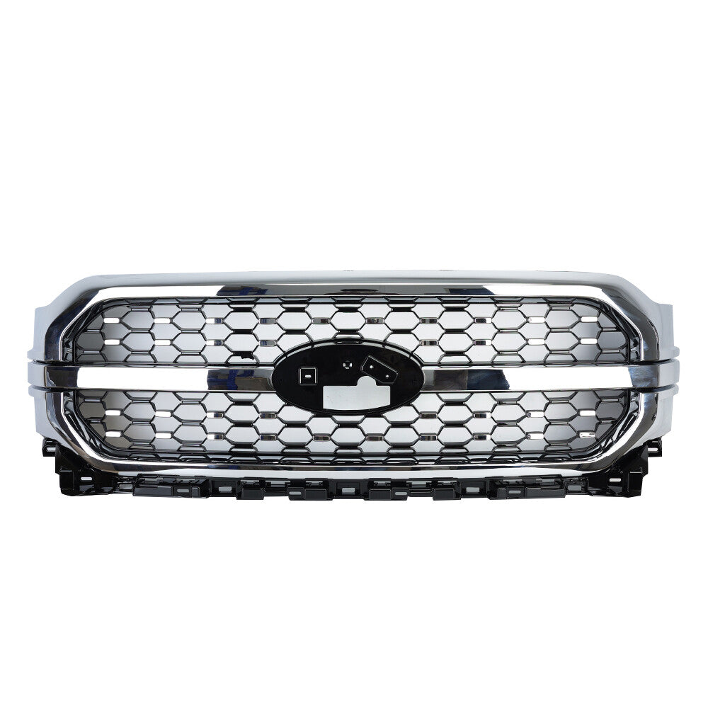 ML34-8200 Satin Grill Grille Black Chrome Frame for Ford F150 2021-2023