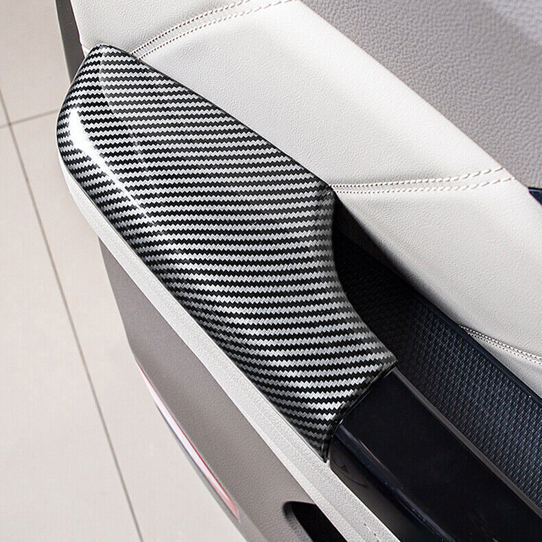 for Kia Carnival 22-2024 Carbon Fiber Interior Door Armrest Panel Cover Trim 2PC