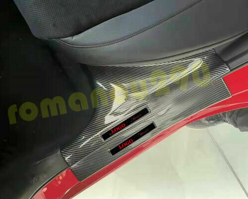 8X for Honda for Civic Sedan 2022-23 Carbon Fiber Side Door Sill Scuff Plate Guards