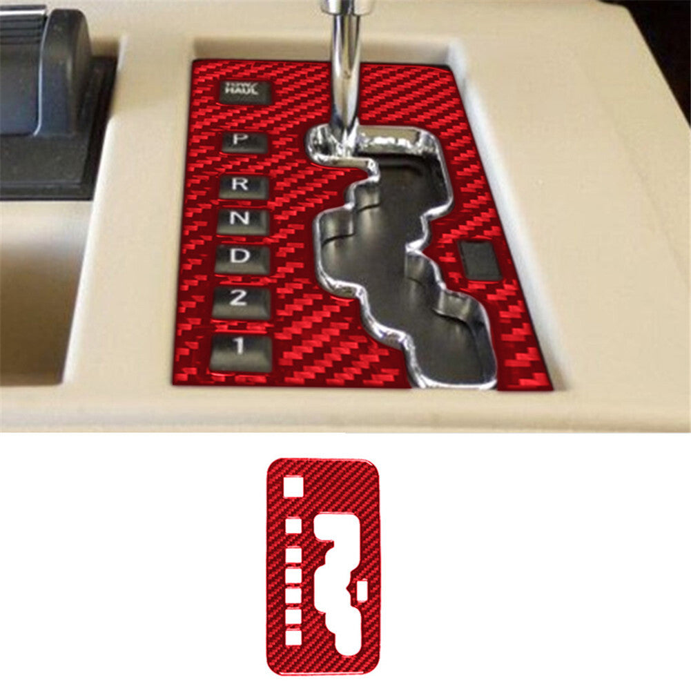 Red Carbon Fiber Center Gear Shift Panel Cover Trim for Jeep Liberty 2008-2012