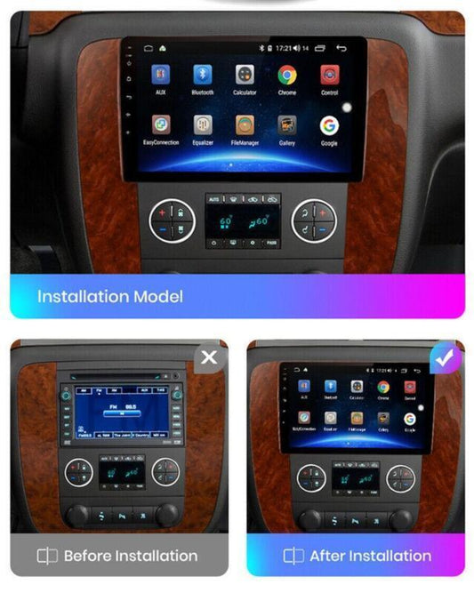 For 2007-13 for GMC for Yukon for Sierra Tahoe Car Radio GPS Carplay 9 Android 11 Head Unit