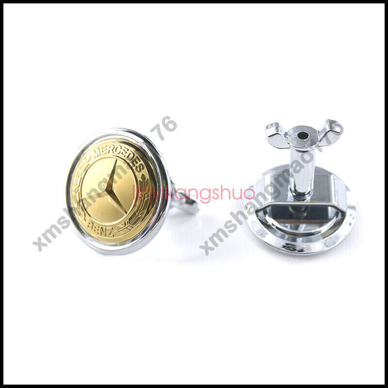 Gold Bonnet Badge Cap, Black Badge, for Mercedes-Benz CSE Class W204 W211, 44 mm