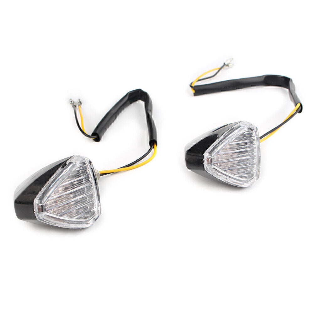 2x Motorcycle LED Amber Turn Signal Light Indicator Lamp Fit for Honda for Yamaha Clear