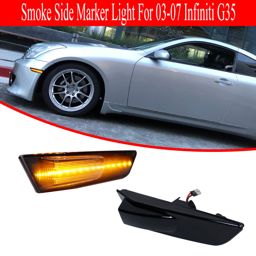 Suitable for 03-07 for Infiniti G35 2DR Amber LED Light Strip Front Bumper Side Marker Lights