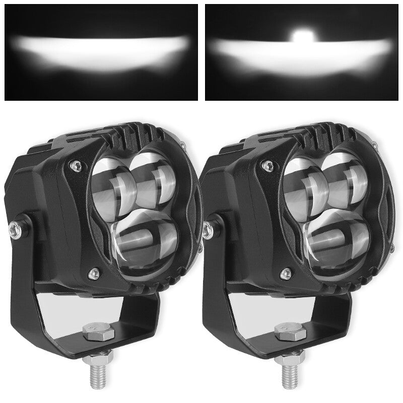 2X 3inch LED Work Light Cube Bar High Low Beam Pods Driving Fog Offroad ATV UTV