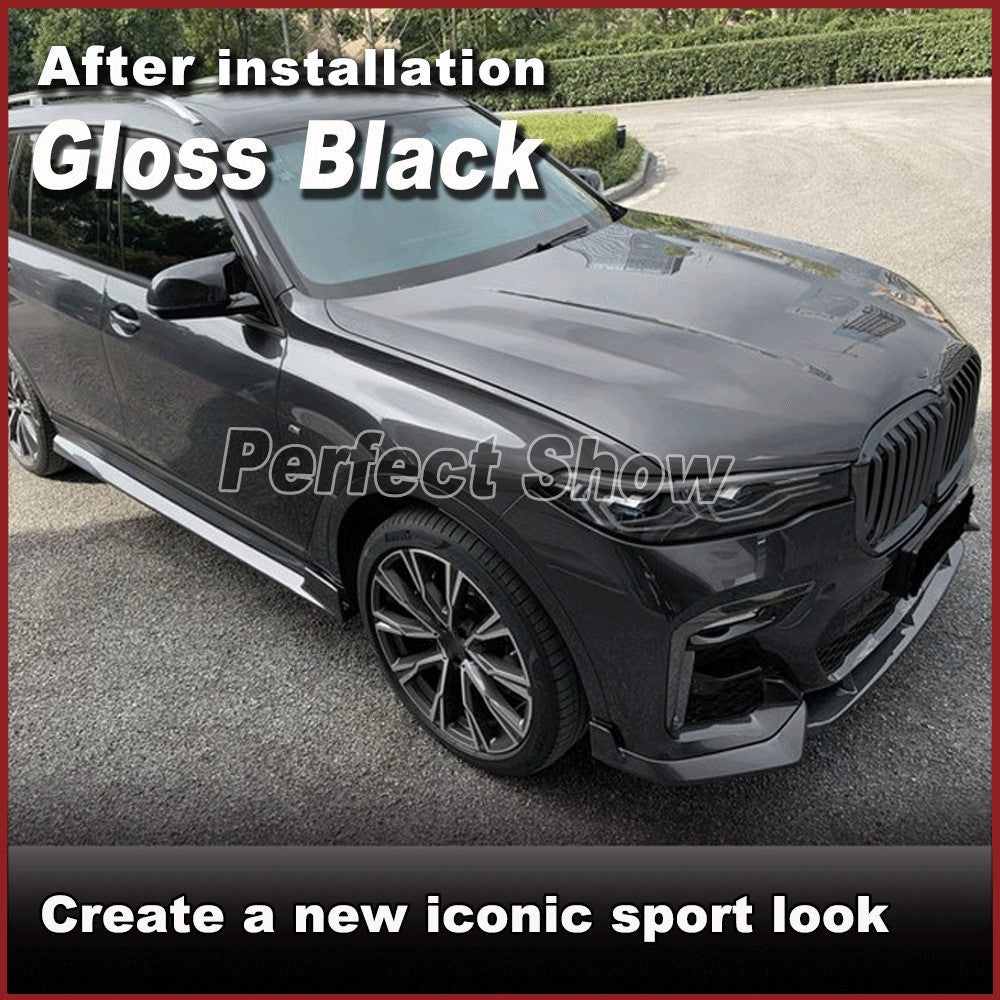 for BMW X7 G07 M-SPORT 19-23 Gloss Black Side Skirts Extension Lip Rocker Panel