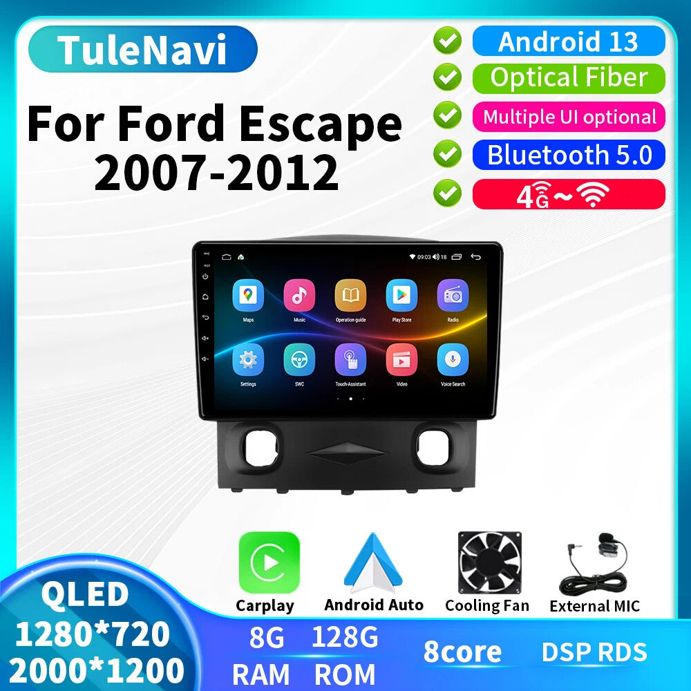 for Ford Escape 1 2007-2012 Auto Car Radio CarPlay GPS Multimedia Stereo Player