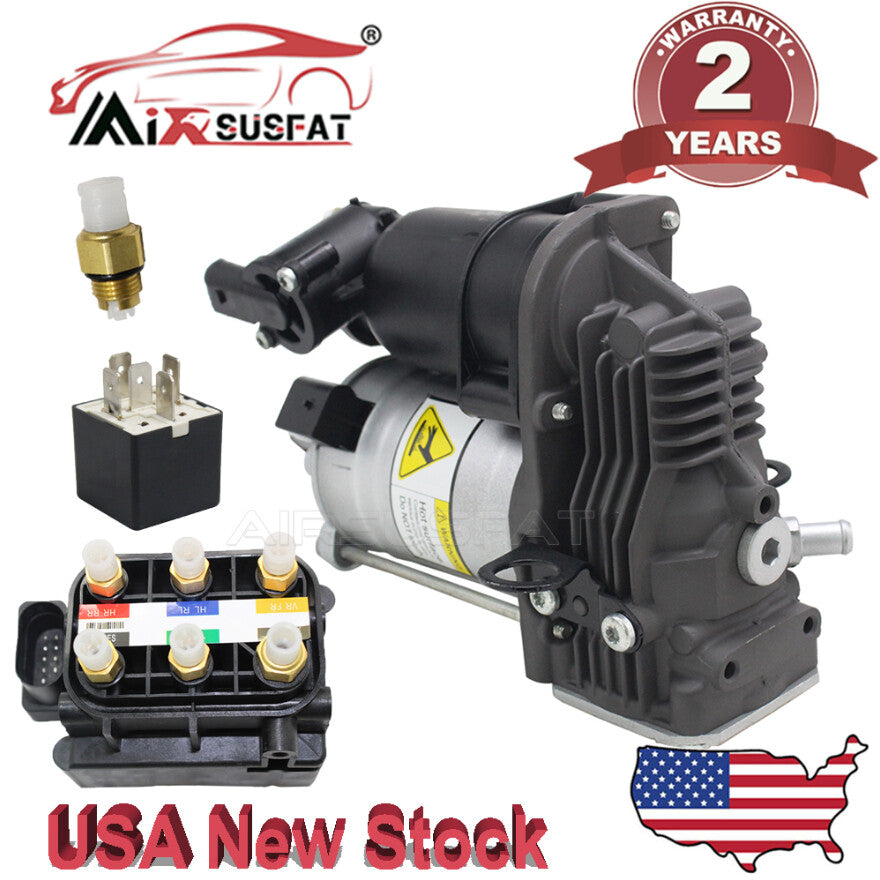 for MERCEDES S-CLASS W221 S550 CL550 AIR SUSPENSION COMPRESSOR PUMP +VALVE BLOCK