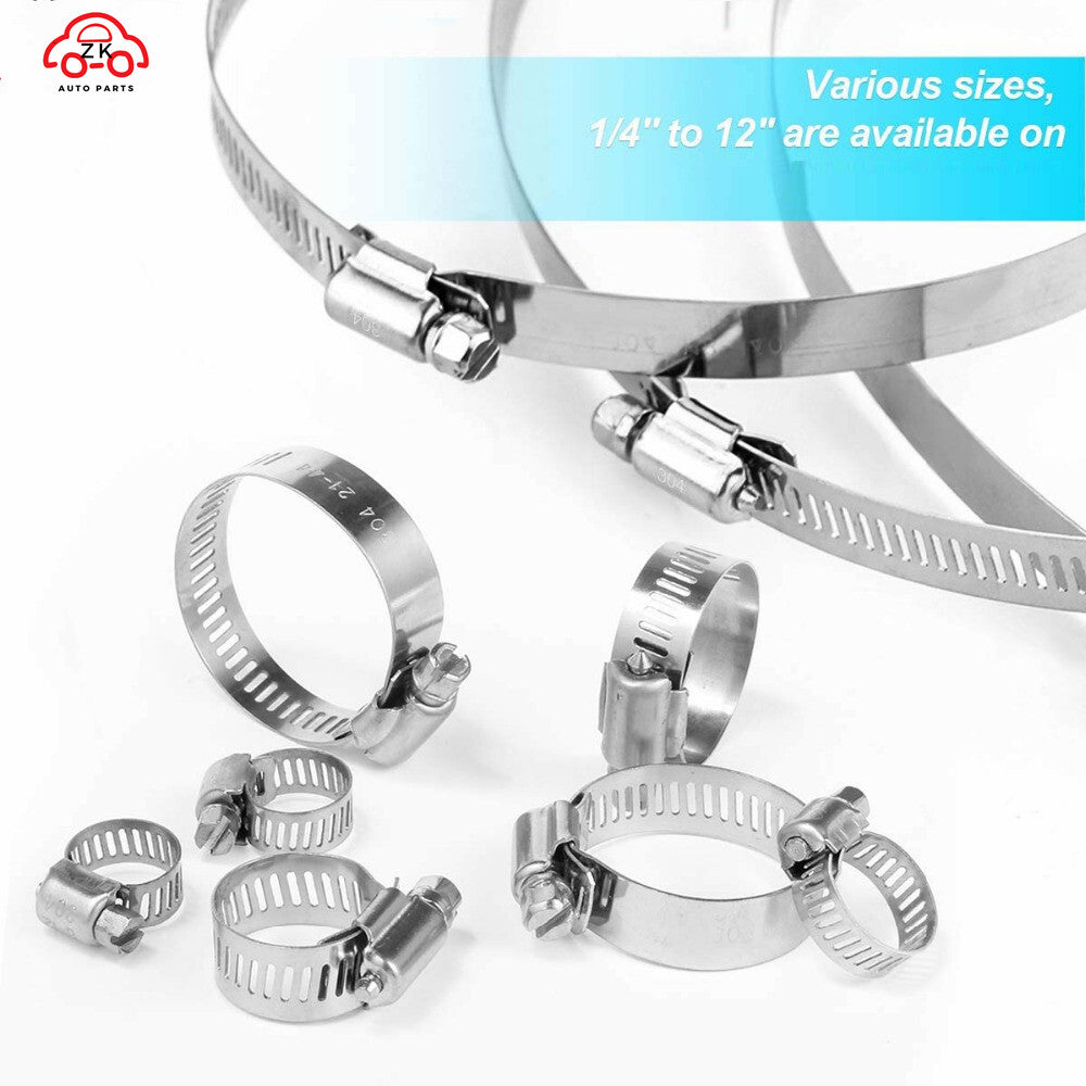 10-pack of 2-inch range worm gear hose clamps, adjustable 304 stainless steel hose clamps