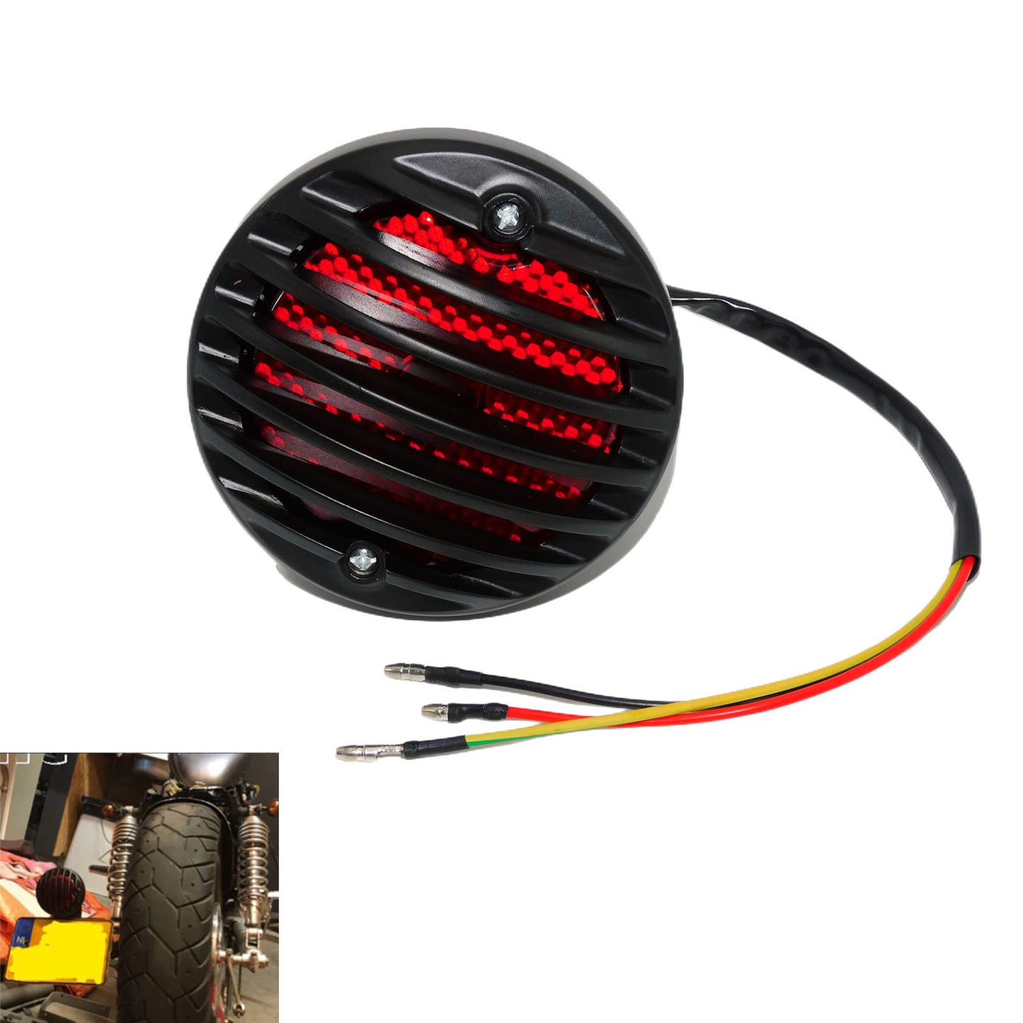 Dirt Bike Tail Brake Light Round for Harley Davidson Cafe Racer Bobber Chopper