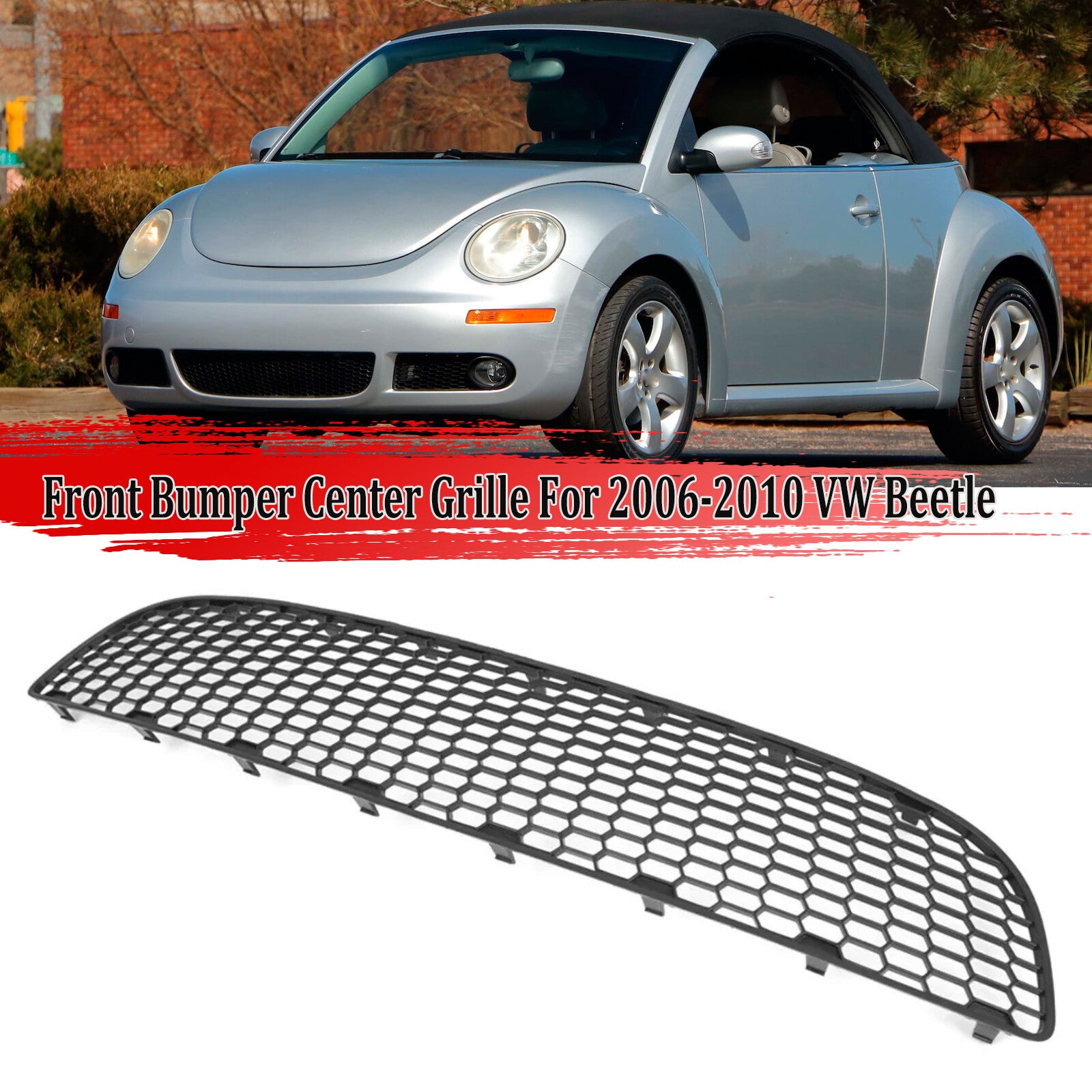 For 2006-2010 for VW Beetle Convertible Hatchback Front Bumper Grille Center Grill