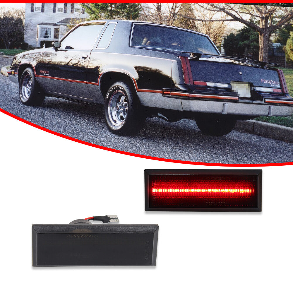Red LED Rear Quarter Marker Light Kit for 81-88 Cutlass Smoked Lenses