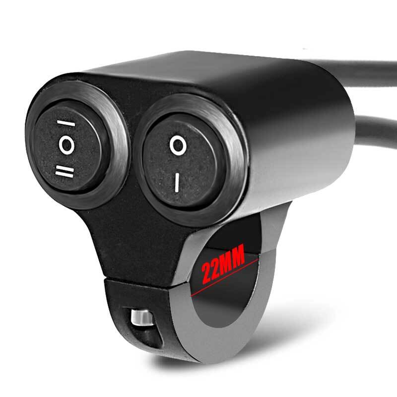 7/8 22mm Motorcycle ATV Handlebar Dual Button On/Off Switch Motorbike Refit 12V