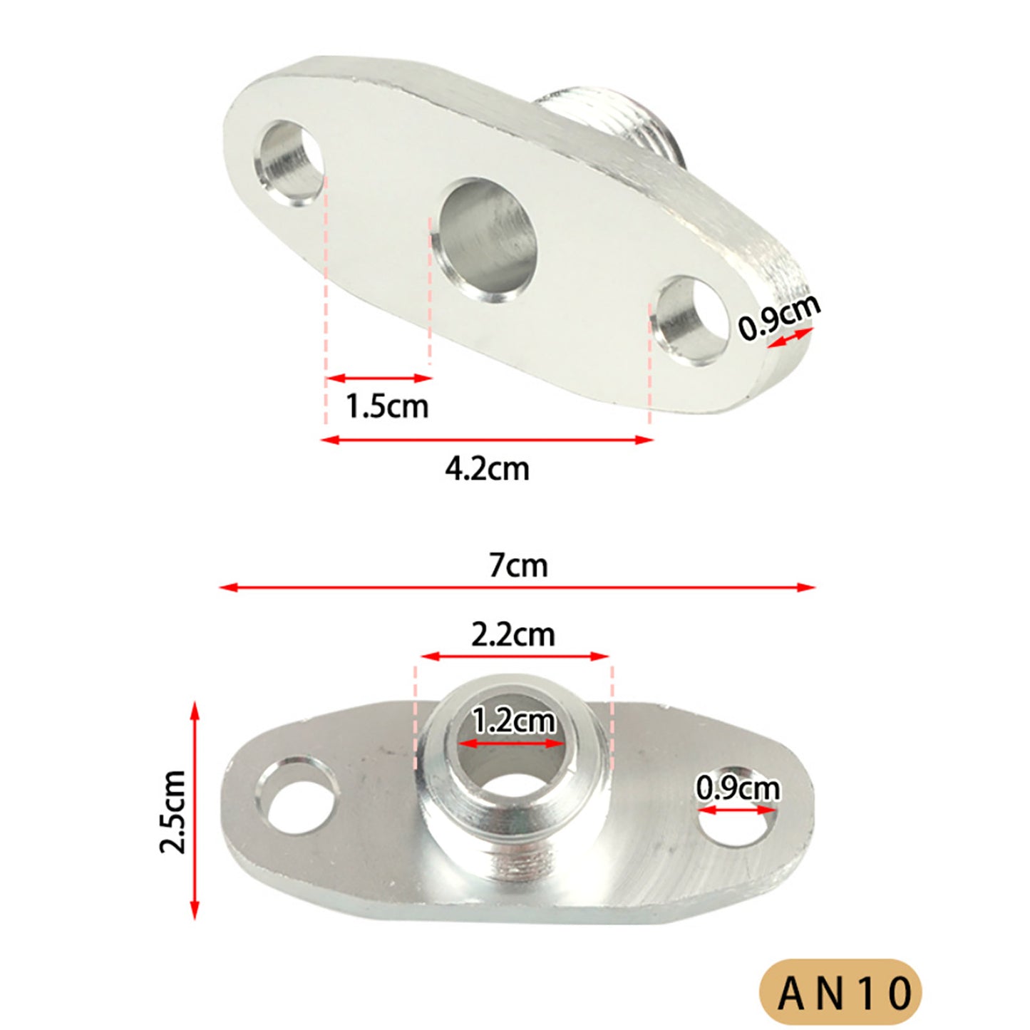 Turbo Oil Drain Outlet Flange Gasket Adapter Part 10AN Fitting For T3 T4 T04B