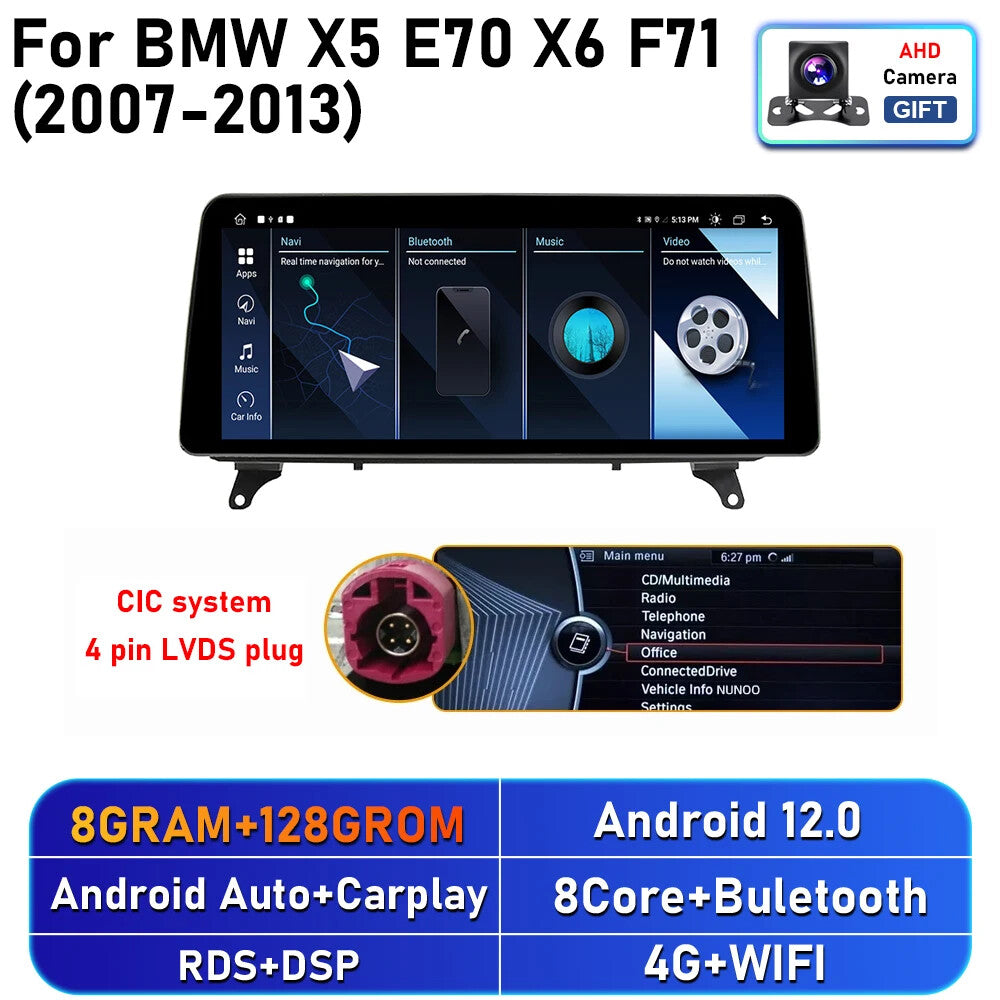 for BMW for X5 E70 X6 E71 2007-2013 Car Radio Android CarPlay GPS Multimedia Player