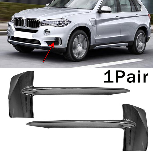 Pair for BMW X5 F15 Front Bumper Pure Black Excellence Chrome Grill 7325395
