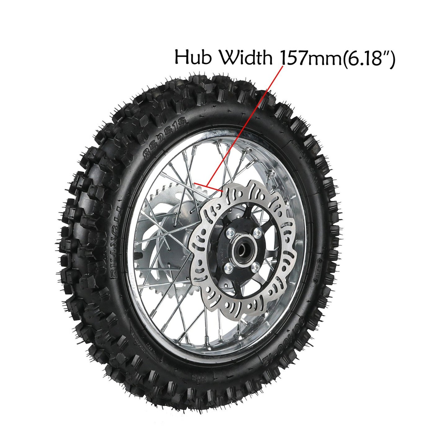 12 Rear Wheel 80/100-12 Tyre Rim 1.85x12 Sprocket Disc Pit Bike 125cc 110cc SSR