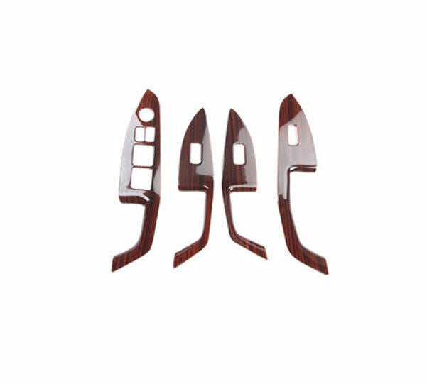 Glass Window Lifting Lock Panel Trim for Kia K5 Optima 2011-15 Brown Wood Grain