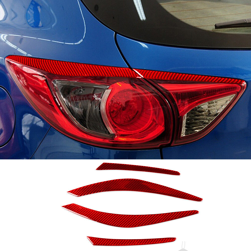 Red Carbon Fiber Rear Taillight Eyelids Eyebrow Cover for Mazda CX-5 CX5 2012-17