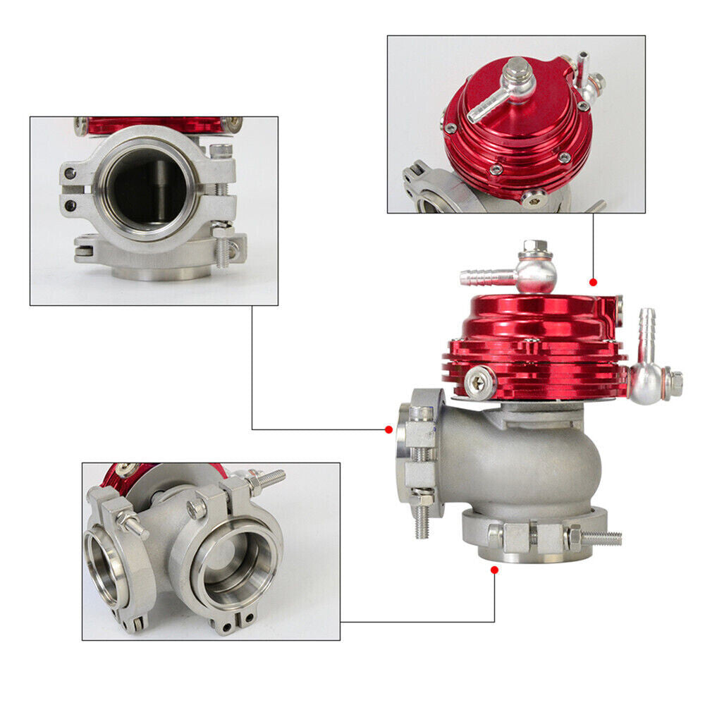 44mm External Wastegate w/ V-Band Flange50mm Blow Off Valve BOV Combo Turbo Red