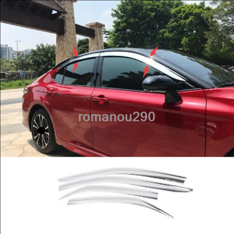 for Toyota for Camry 2018-23 ABS Chrome Car Window Visor Vent Shades Sun Rain Guard