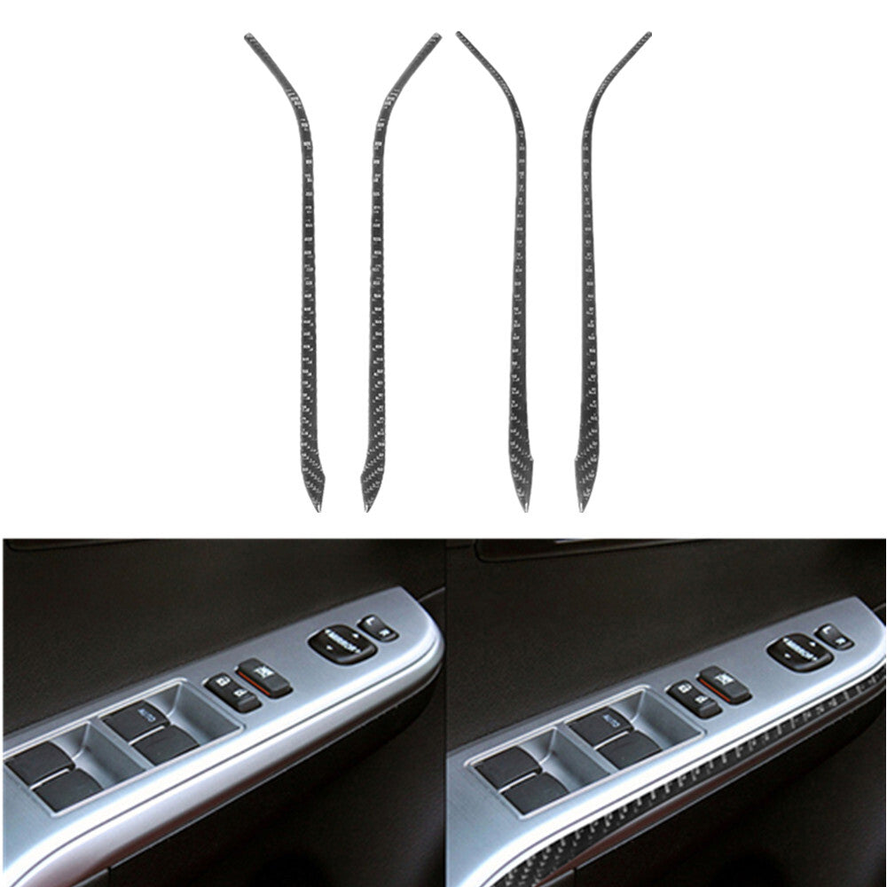 4x Carbon Fiber Car Window Lock Lift Panel Frame Trim for Toyota for Camry 2012-2014