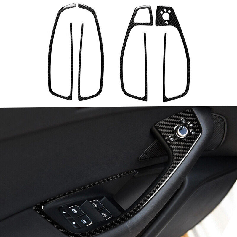 Real Carbon Fiber Car Window Control Switch Panel Cover for Audi for A6 S6 C7 A7 S7