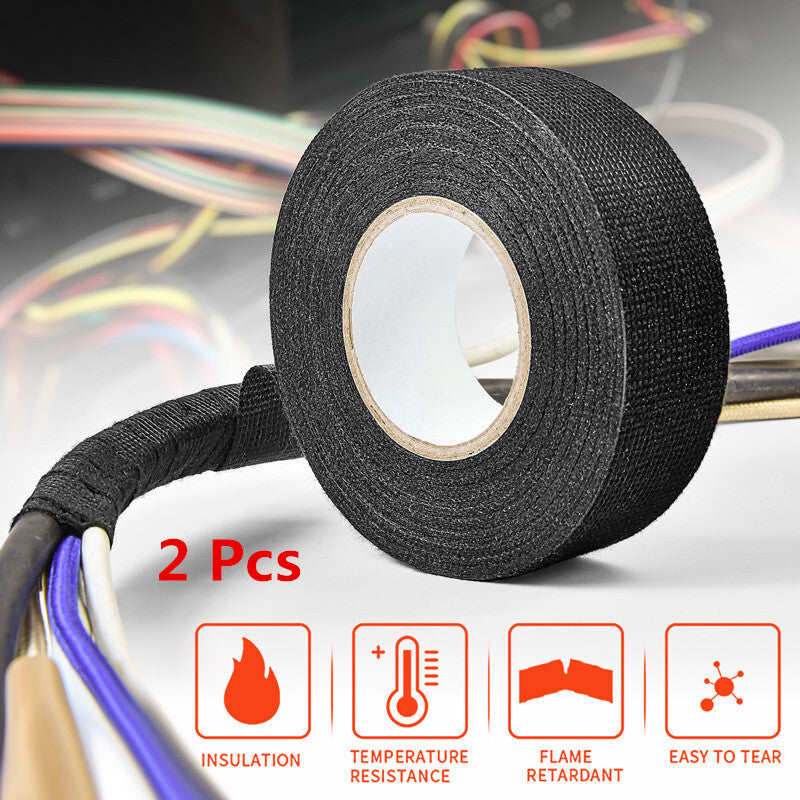 2P 15M Car Cable Tape Harness Heat Resistant Flame Retardant Adhesive Cloth Tape