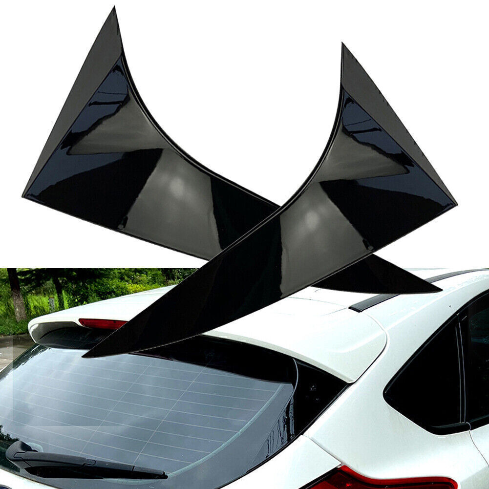 Rear Window Spoiler Side Wing Cover for Ford Focus Hatchback 2014 - 2018 Black