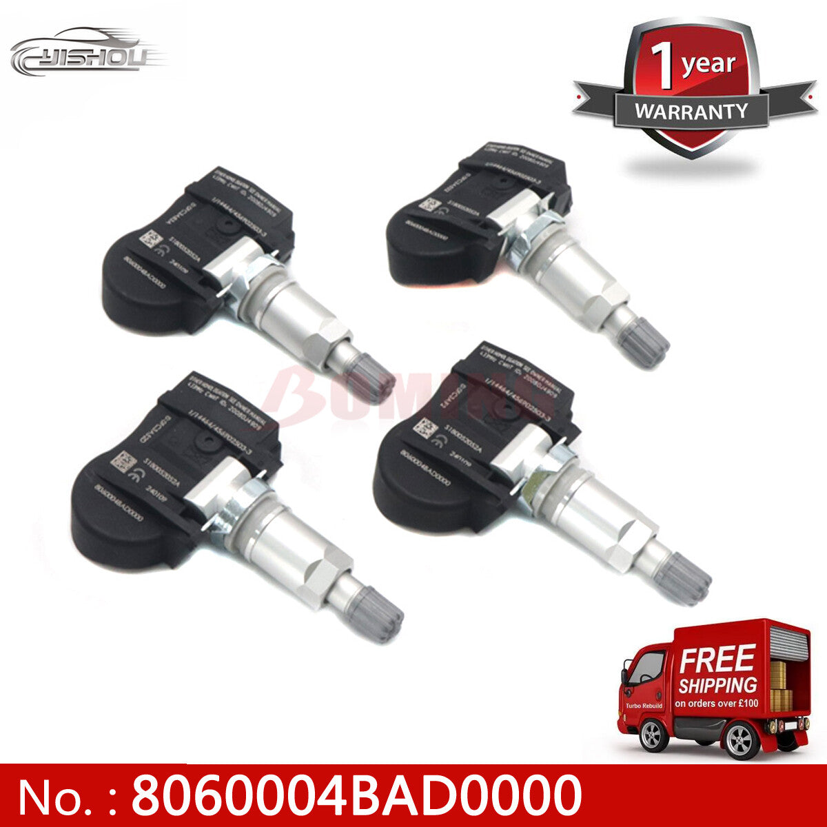 4-piece 8060004BAD0000 Tire Pressure Monitoring System (TPMS) Sensors for Trumpchi GA3 - new