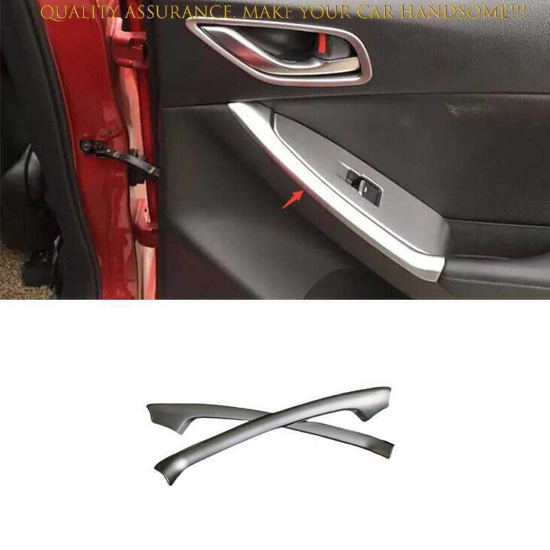 for Mazda CX-5 13-2015 Matte Silver Rear Inner Door Armrest Handle Strip Trim 2X