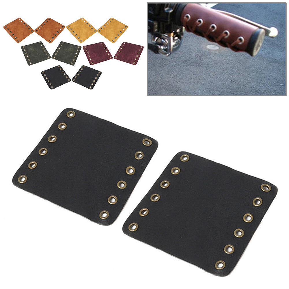 Motorcycle Leather Hand Grips Covers Retro Wraps Protector Fit for Harley Cafe Racer