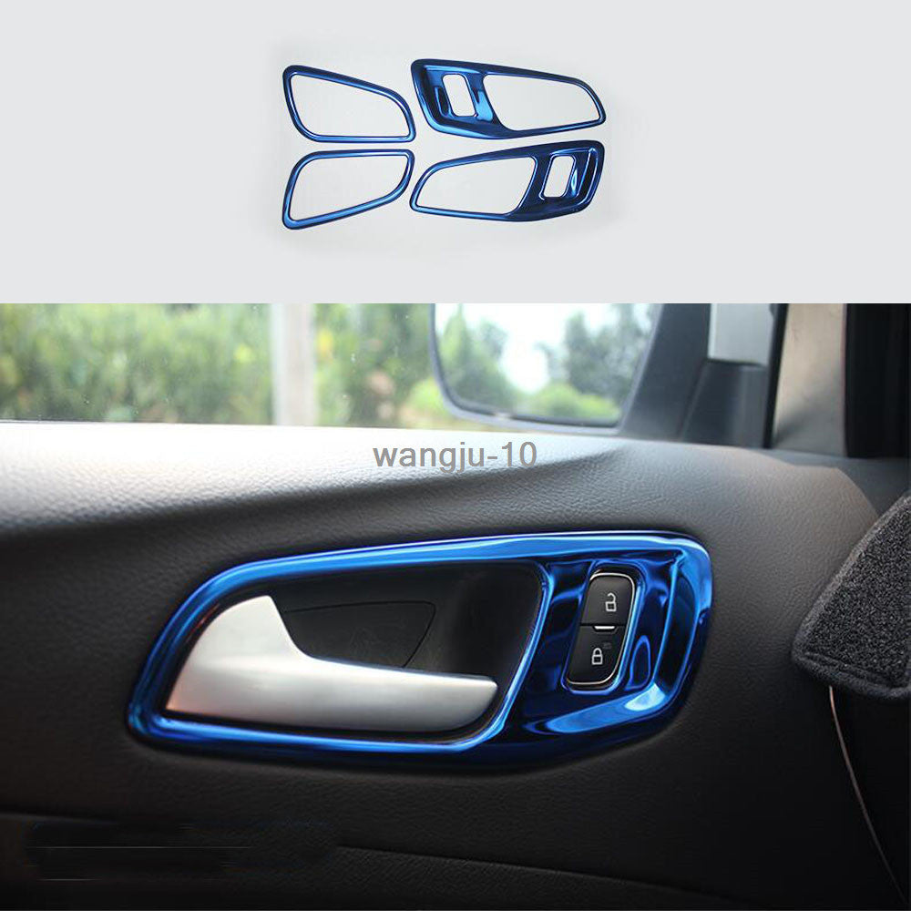 Blue Inner Door Handle Bowl Frame covers S.Steel for Ford Escape Kuga 2017-2019