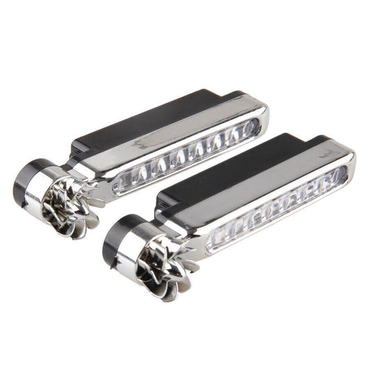 8 LED Car DRL Daytime Running Light Fog Warning Auto Head Lamp 2x Wind Powered