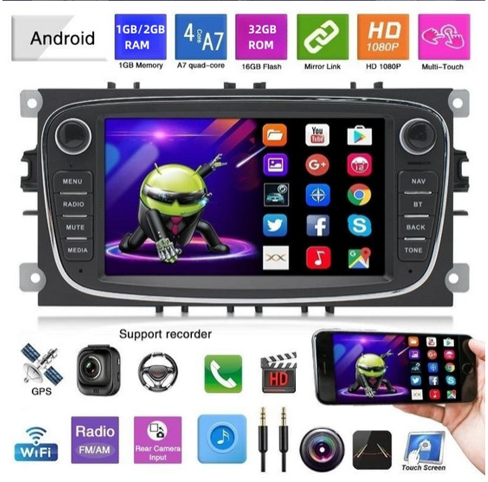 7in Car Stereo Radio For Apple Carplay Android Auto Fit for Ford Focus 2004-2012