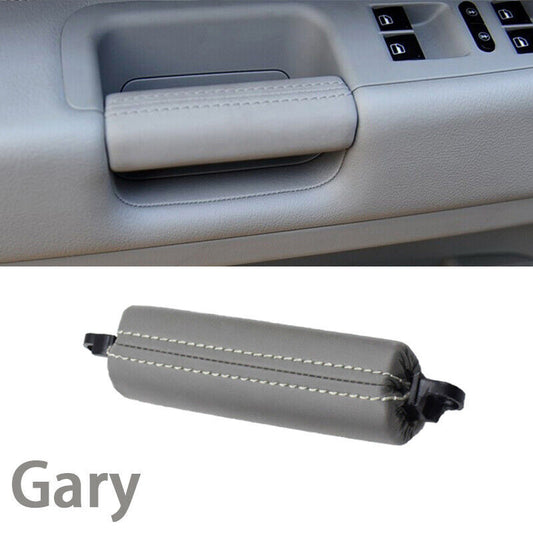 Left Hand Interior Door Driver Leather Pull Handle Gray for VW Touareg 2003-2010