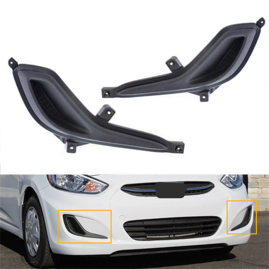 Front Bumper Fog Light Covers Driver Passenger Side for Hyundai Accent 2012-17