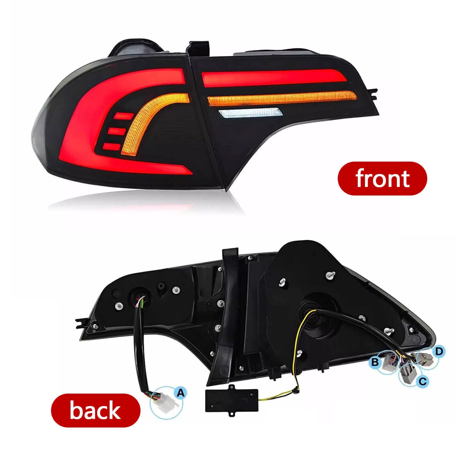 2PCS Full LED Tail Lights Fits for Honda for Civic Sedan 2006-11 Start up Animation