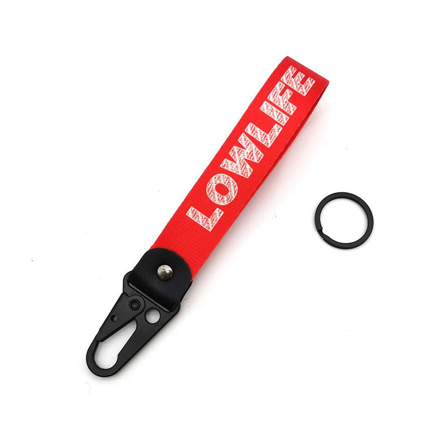Car keychain/key ring with lanyard, car accessories, Lolif, red, suitable for Toyota .