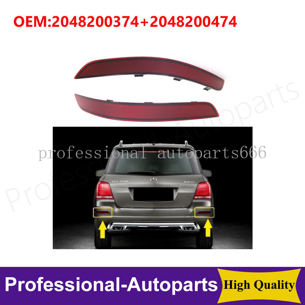 2-piece rear left + right bumper reflector kit suitable for Mercedes-Benz GLK-Class, X204, GLK, GLK35