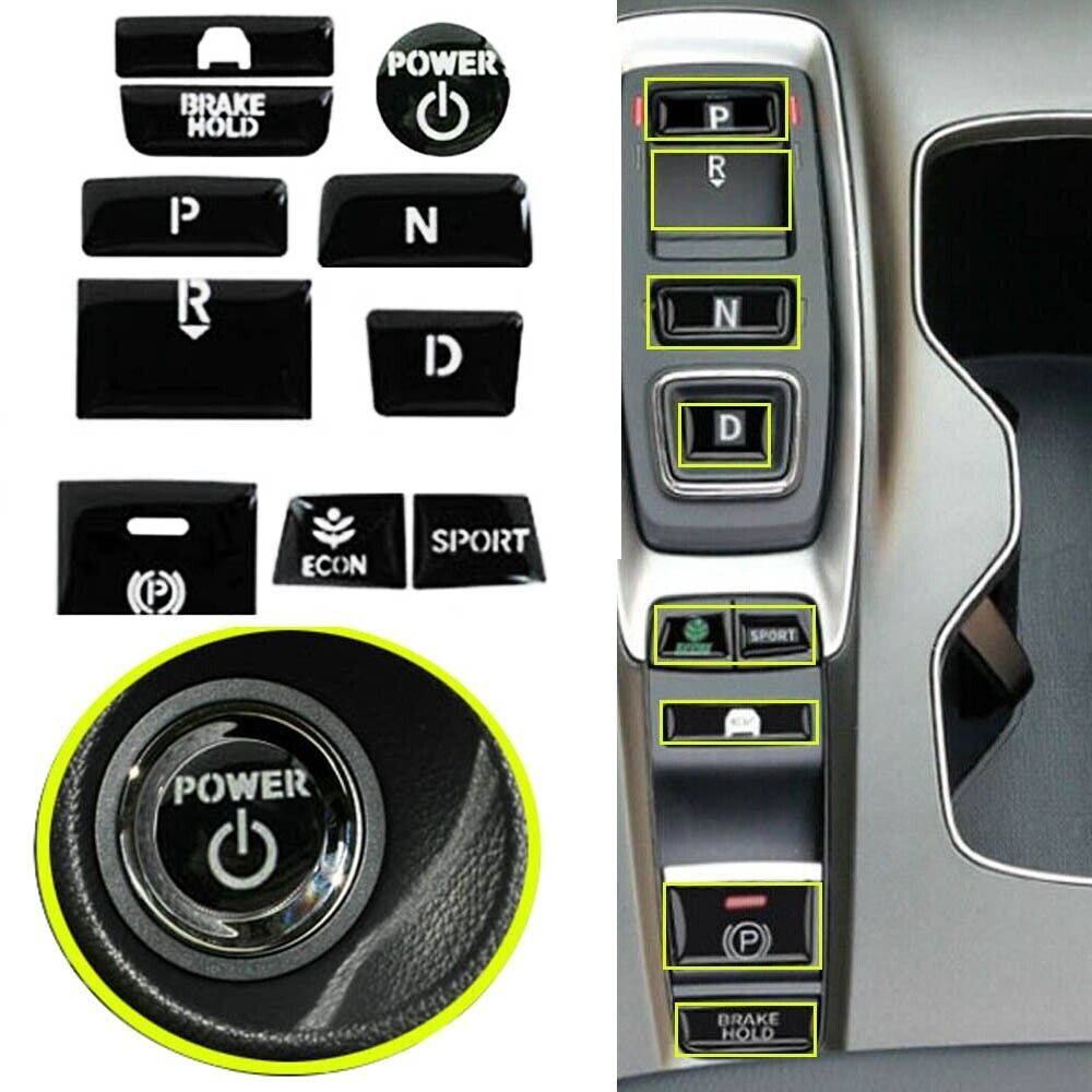 for Honda Accord 2018-2022 10pcs Interior Gear Shift Box Panel Button Cover Trim