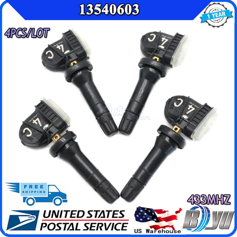 new 4-piece TPMS tire pressure sensor kit 13540603 for GimCisco for Sierra , for Chevrolet Malibu, and for Buick .