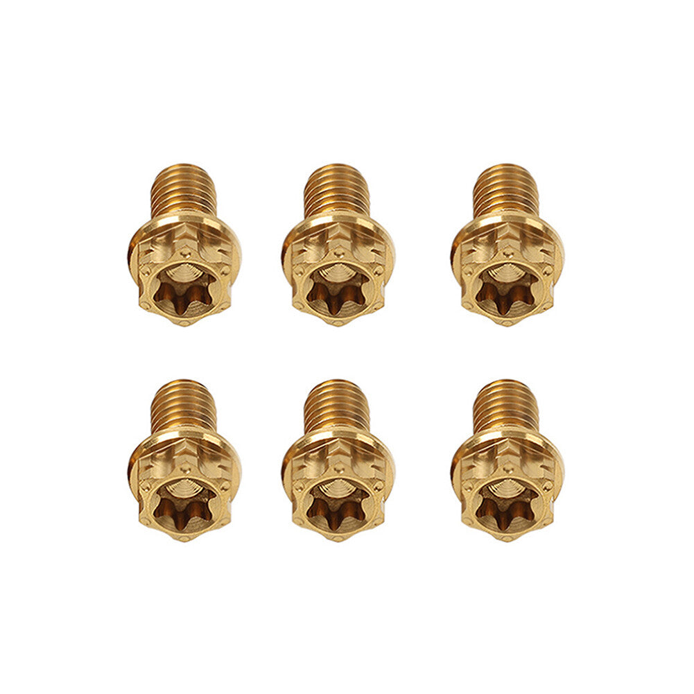 6pcs Bolts Torx Head Flange Screws M10x20mm For Motorcycle Bike gold