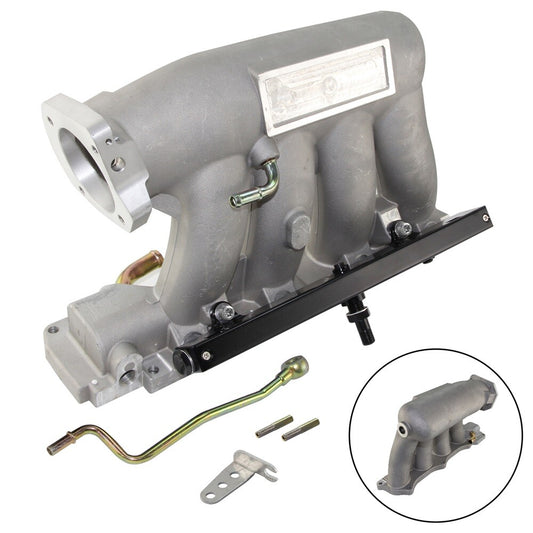 Intake Manifold Aluminum +Fuel Rail Kit for Honda for Civic for Acura TSX K20 K24 Silver