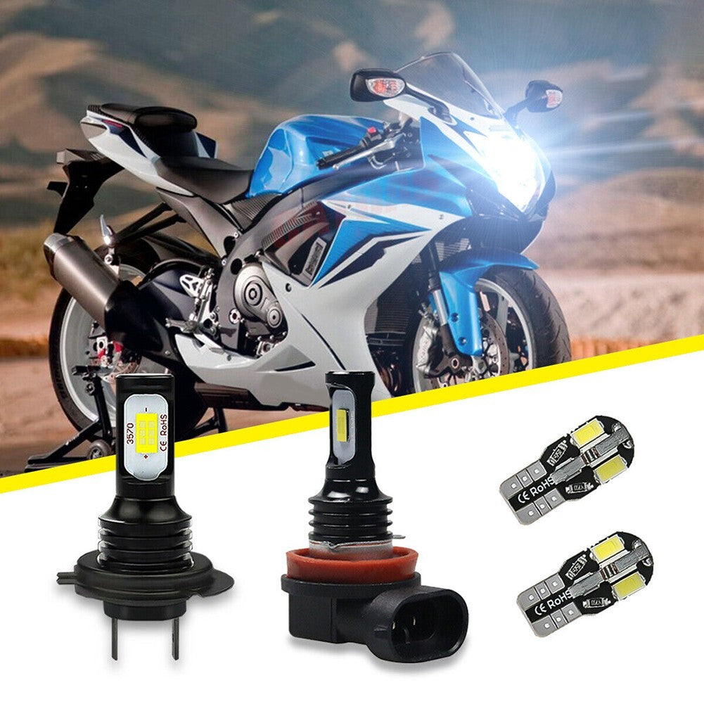 4x LED Headlight Parking Light Bulbs Set White for Suzuki GSXR 600/750 2011-2020