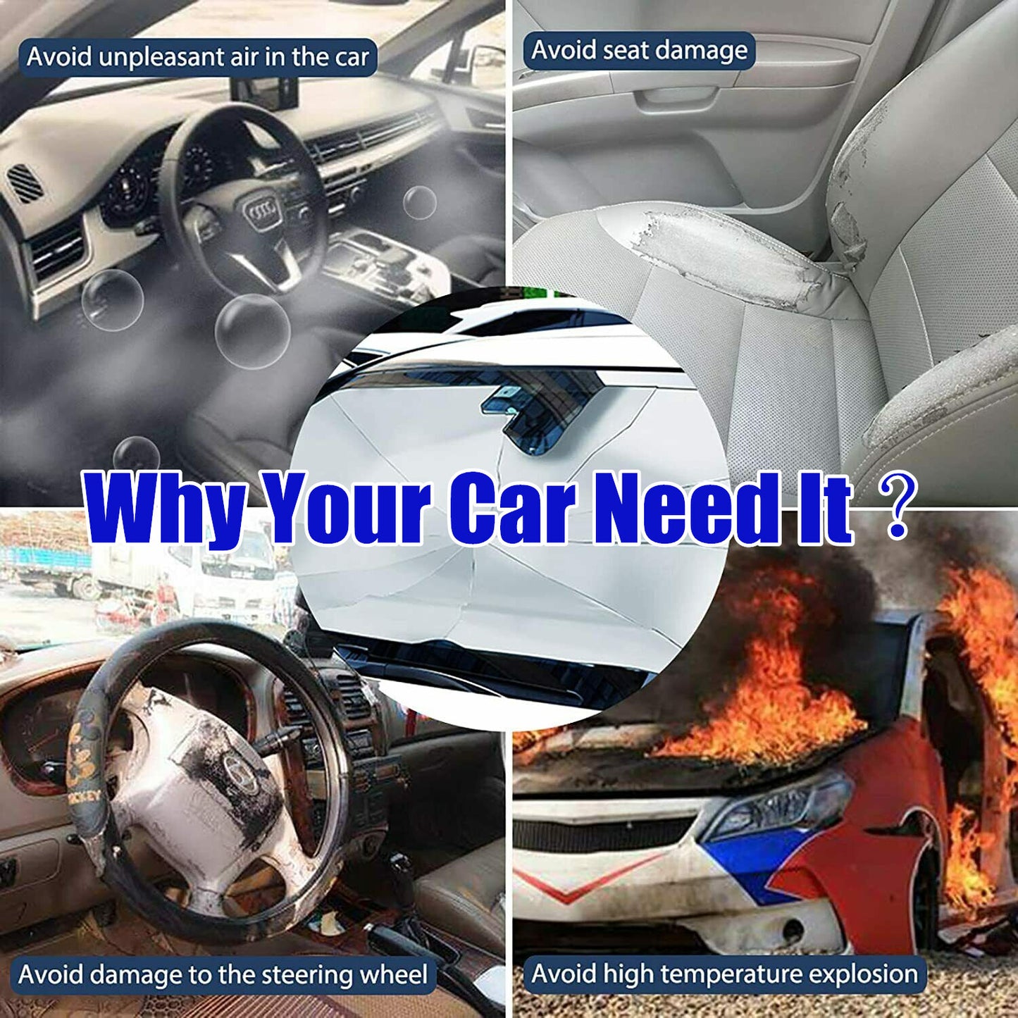 for Cadillac Accessories Car Windshield Umbrella Sun Shade Foldable Cover Shield