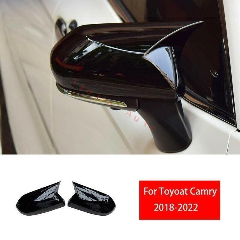 for Toyota for Camry 2018-2023 Black Look OX Horn Side Door Rearview Mirror Cover 2X