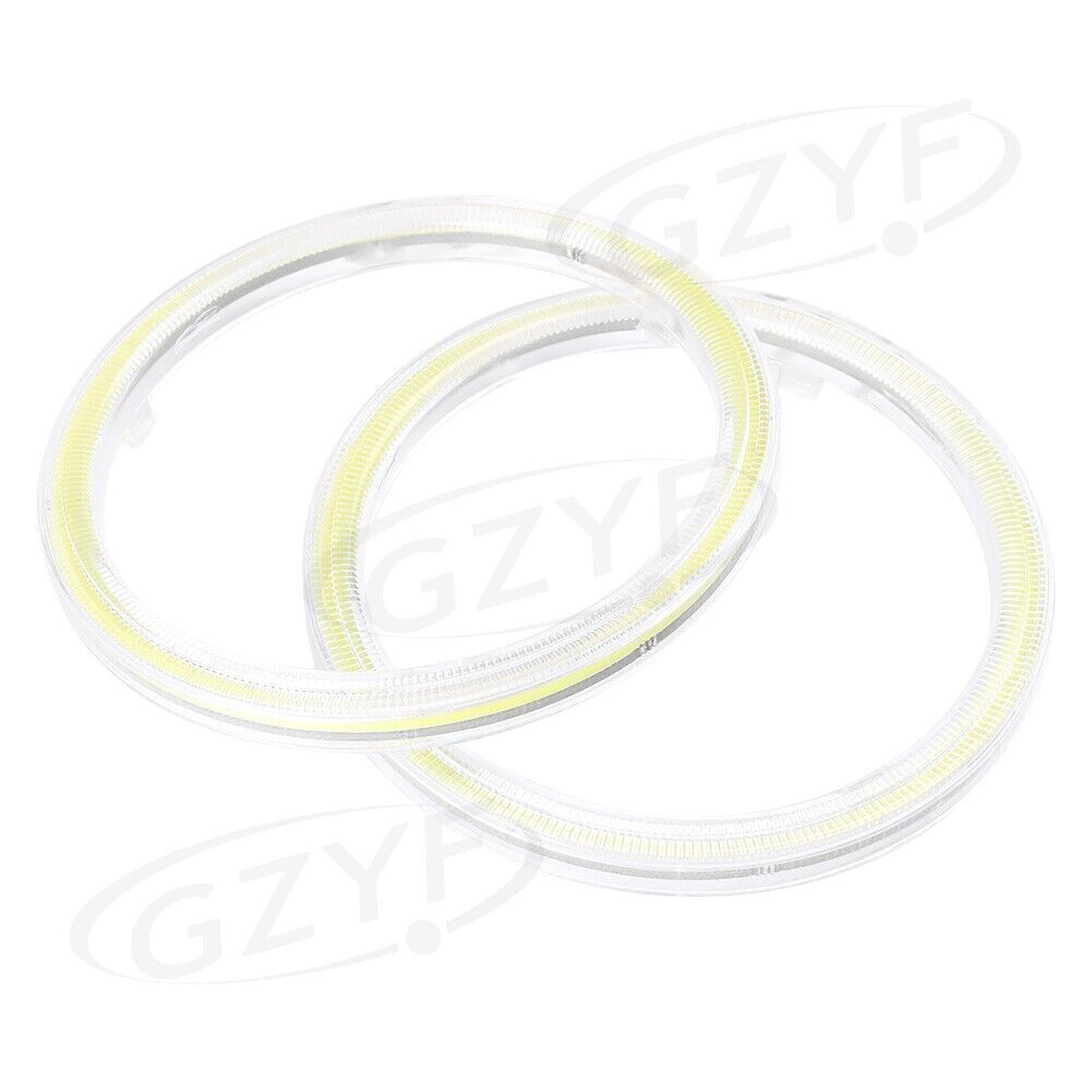 2x 80mm COB Car LED Angel Eyes Halo Ring Fog Housing Lamps 12-24V Pure White