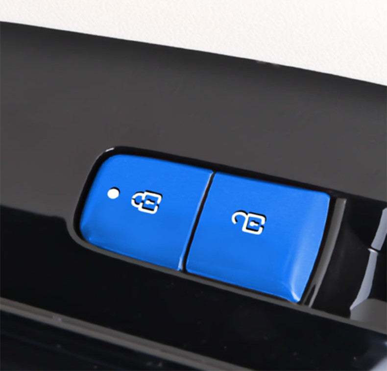 for Kia Carnival 2022-24 Blue Alloy for Seat Door Lock Button Sticker Cover Trim 6X